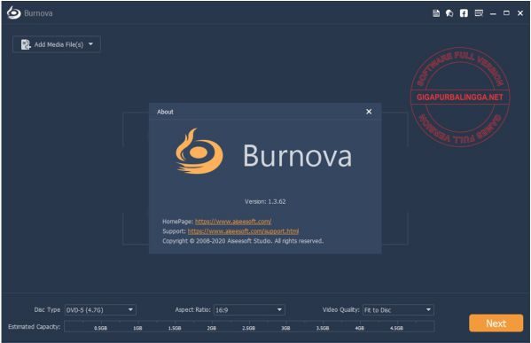 Aiseesoft Burnova 1.5.8 download the new version for mac